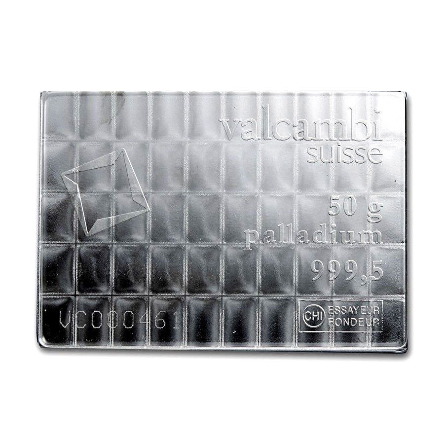 1 GRAM VALCAMBI SUISSE COMBIBAR .9995 FINE PALLADIUM BAR FROM SHEET OF 50 - Liquidbullion