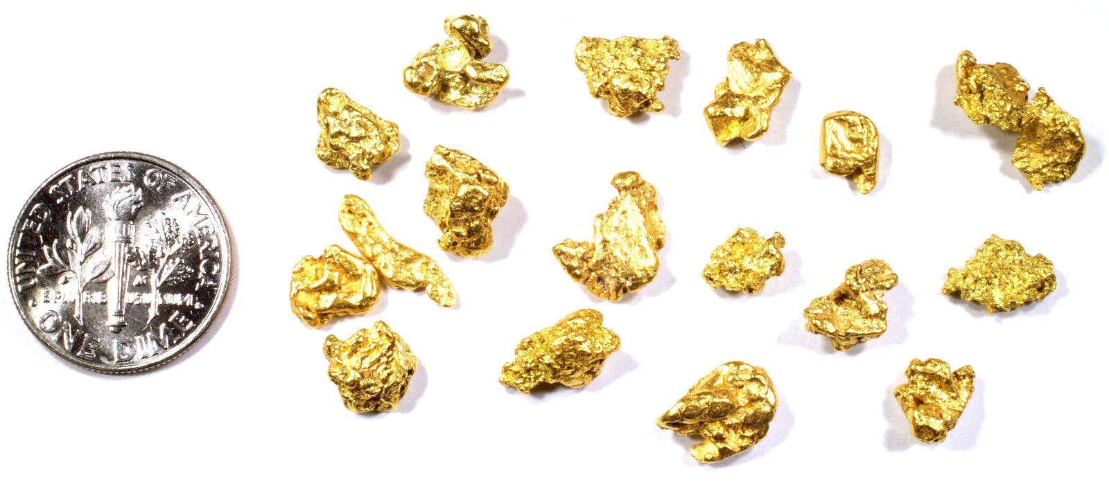 10.000 GRAMS ALASKAN YUKON BC NATURAL PURE GOLD NUGGETS #4 MESH - Liquidbullion