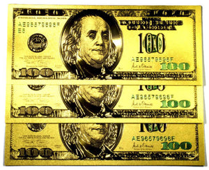 99.9% 24K gold 100 bill US banknote in protective sleeve free shipping - Liquidbullion