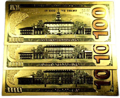 new style 999999 24K gold 100 bills US banknotes in protective sleeve free shipping - Liquidbullion