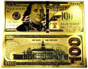 (10) NEW STYLE 999999 24K GOLD $100 US BANKNOTES IN PROTECTIVE SLEEVES - Liquidbullion