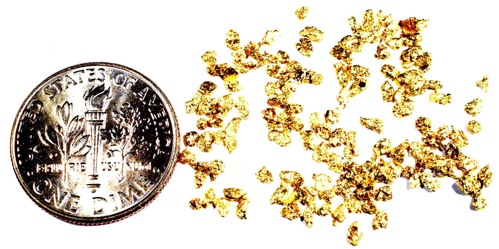 1.000 GRAMS ALASKAN YUKON BC NATURAL PURE GOLD NUGGETS #18 MESH - Liquidbullion