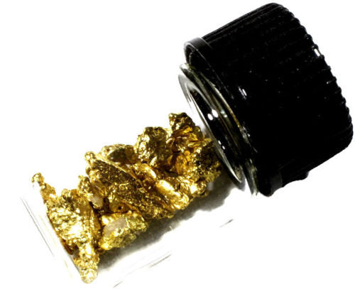 2 ML GLASS BOTTLE WITH SCREW CAP FOR YOUR ALASKAN YUKON NATURAL GOLD NUGGETS(#B100) - Liquidbullion