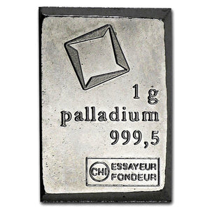 1 GRAM VALCAMBI SUISSE COMBIBAR .9995 FINE PALLADIUM BARS SHEET OF 50 - Liquidbullion