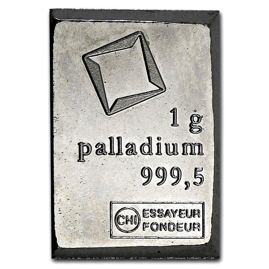 1 GRAM VALCAMBI SUISSE COMBIBAR .9995 FINE PALLADIUM BAR FROM SHEET OF 50 - Liquidbullion