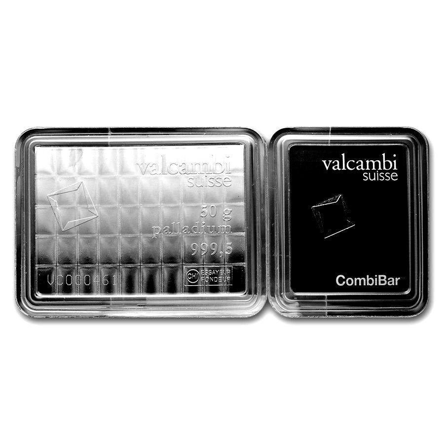 1 GRAM VALCAMBI SUISSE COMBIBAR .9995 FINE PALLADIUM BAR FROM SHEET OF 50 - Liquidbullion