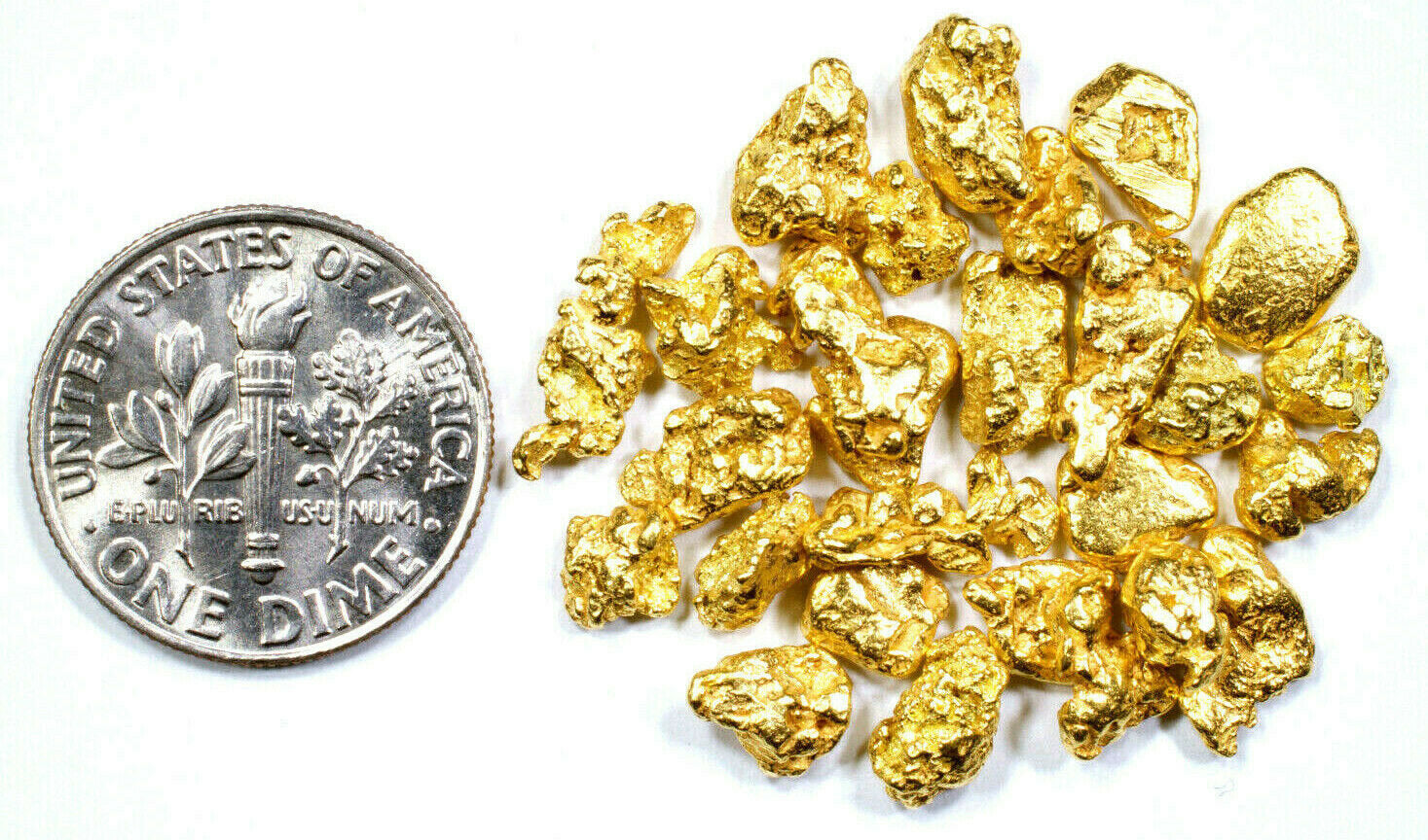 5.000 GRAMS ALASKAN YUKON BC NATURAL PURE GOLD NUGGETS #6 MESH WITH BOTTLE (#B600) - Liquidbullion