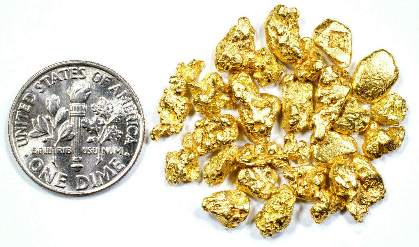 20.000 GRAMS ALASKAN YUKON BC NATURAL PURE GOLD NUGGETS #6 MESH - Liquidbullion