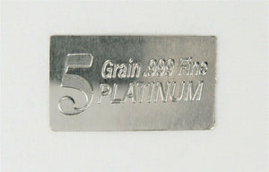 1/3 GRAM .9995 FINE PLATINUM BULLION BAR - IN COA