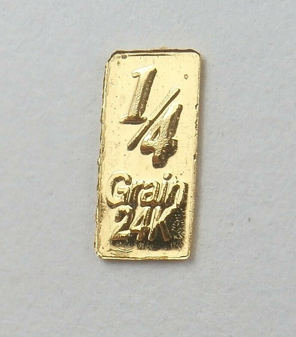 LOT 50 1/4 GRAIN .9999 FINE 24K GOLD BULLION BAR - IN COA CARD