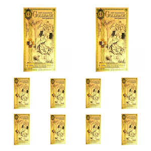 LOT 10 X 1 NEW HAMPSHIRE GOLDBACK AURUM 24KT GOLD FOIL NOTE BU 1/1000TH OZ .999 FINE GOLD