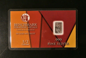 LOT 3 X 1/2 GRAM .999 FINE SILVER “ORANGE GLASS” BARS - IN COA