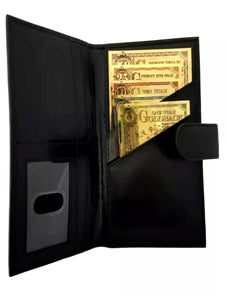 BLACK GOLDBACK LEATHER WALLET HOLDS 1,5,10,25,50 GOLDBACK 24K GOLD NOTES