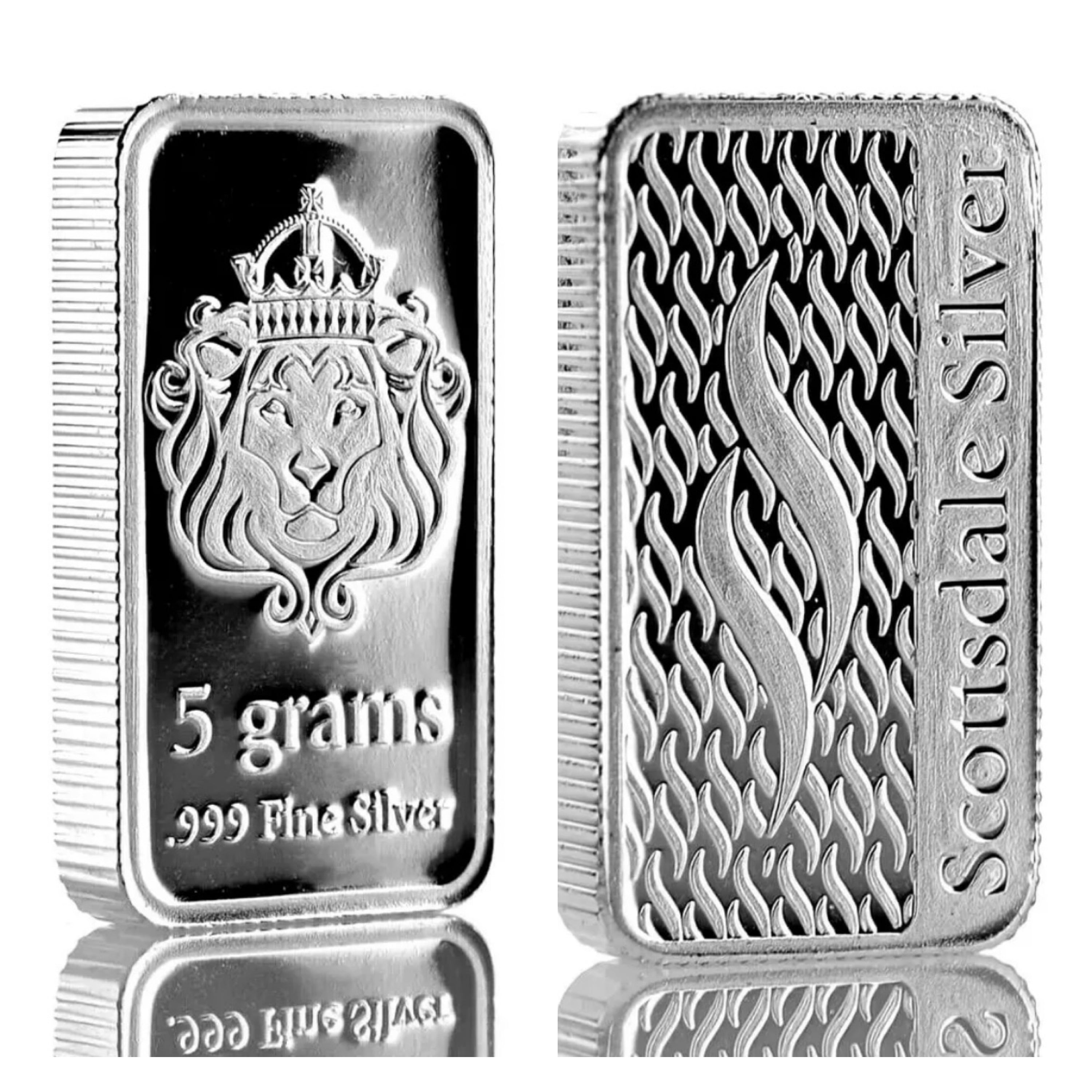 5 GRAM .999 FINE SILVER SCOTTSDALE MINT BAR BU