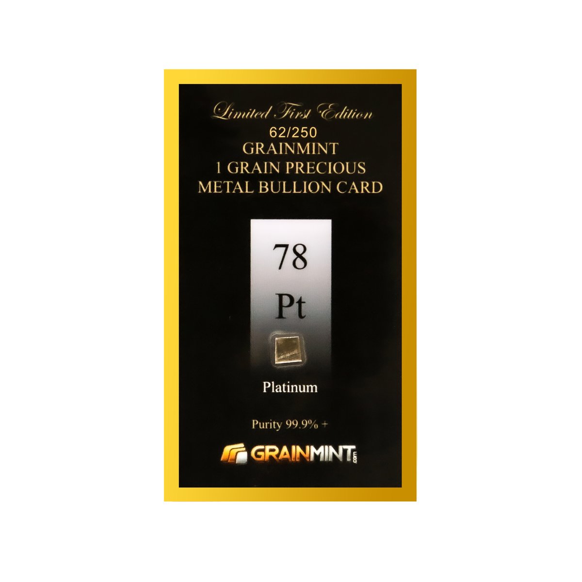 1 GRAIN 99.9% PURE PLATINUM RAW BULLION BAR - IN COA CARD