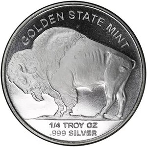 1/4 TROY OZ .999 SILVER GSM BUFFALO ROUND BU