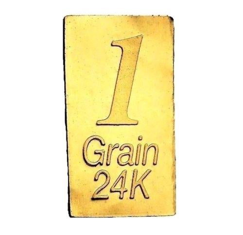 1 GRAIN .9999 FINE 24K GOLD BULLION BAR - IN COA CARD