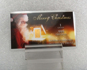 1/15 GRAM .9999 FINE 24K GOLD BULLION BAR “SANTAS GIFT” - IN COA CARD