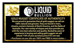 LOT 5 X 1/4 GRAIN .9999 FINE 24K GOLD BULLION BAR “AUTUMN GOLD” - IN COA CARD