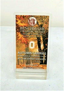 1/4 GRAIN .9999 FINE 24K GOLD BULLION BAR “AUTUMN GOLD” - IN COA CARD