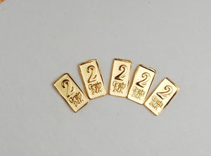 LOT 5 X 2 GRAIN .9999 FINE 24K GOLD BULLION BAR - IN COA CARD