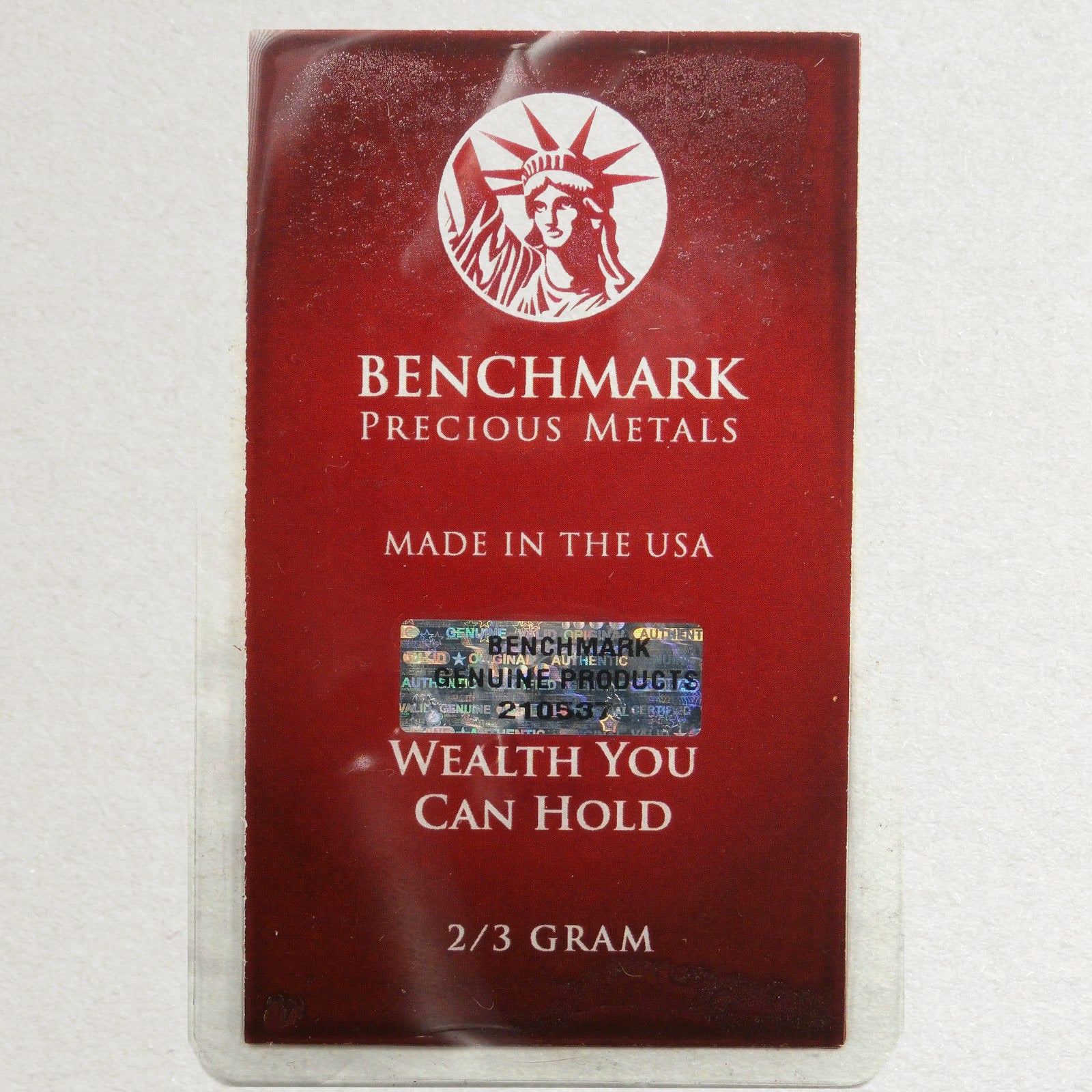 2/3 GRAM .999 FINE 24K GOLD BULLION BAR - IN COA CARD