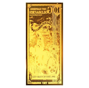 10 NEW HAMPSHIRE GOLDBACK AURUM 24KT GOLD FOIL NOTE BU 1/100TH OZ .999 FINE GOLD