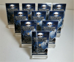 10 X 1/4 GRAIN .9999 FINE 24K GOLD BULLION BARS “WINTER MOONLIGHT” CHRISTMAS - IN COA CARD