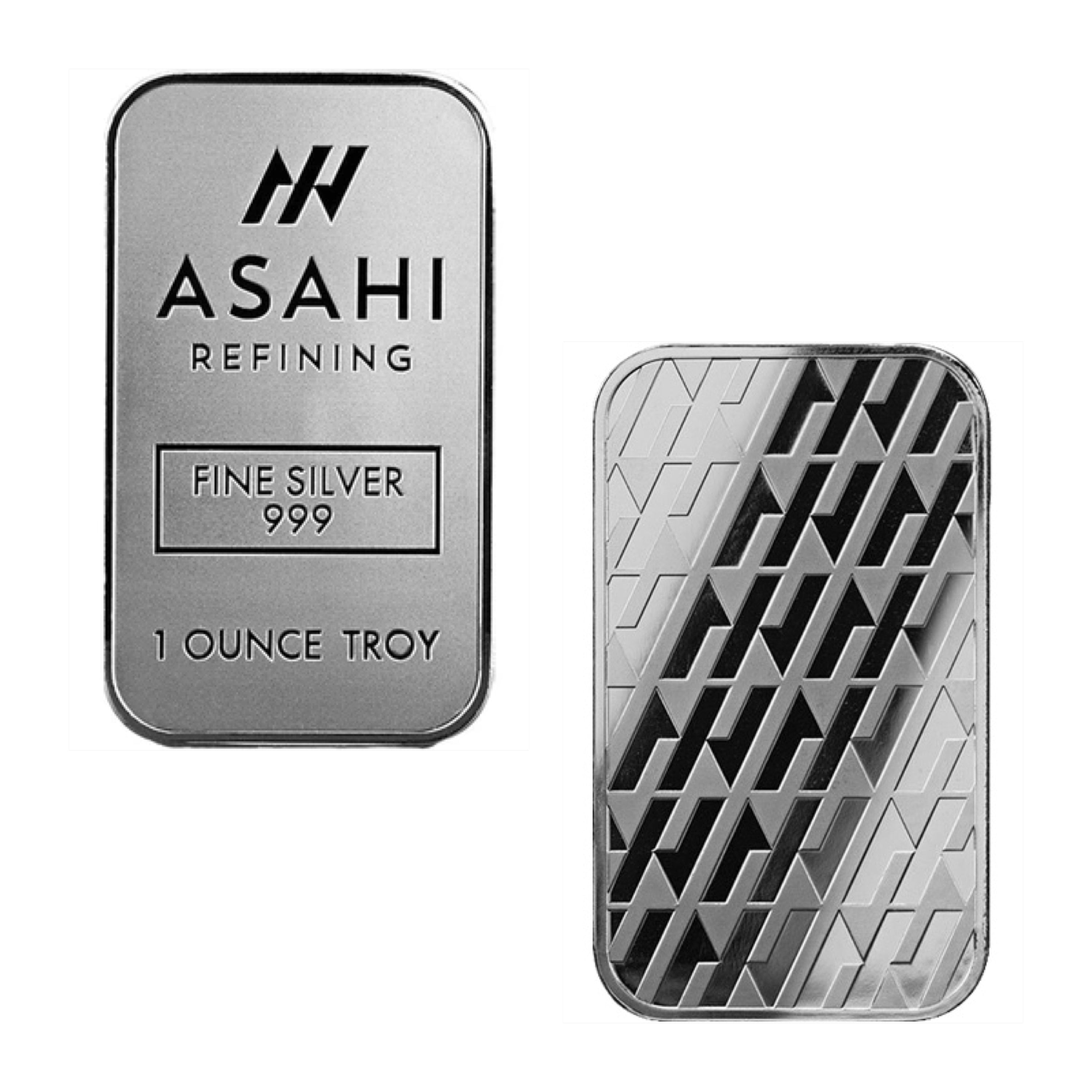 1 TROY OZ .999 FINE SILVER ASAHI SERIALIZED BAR BU