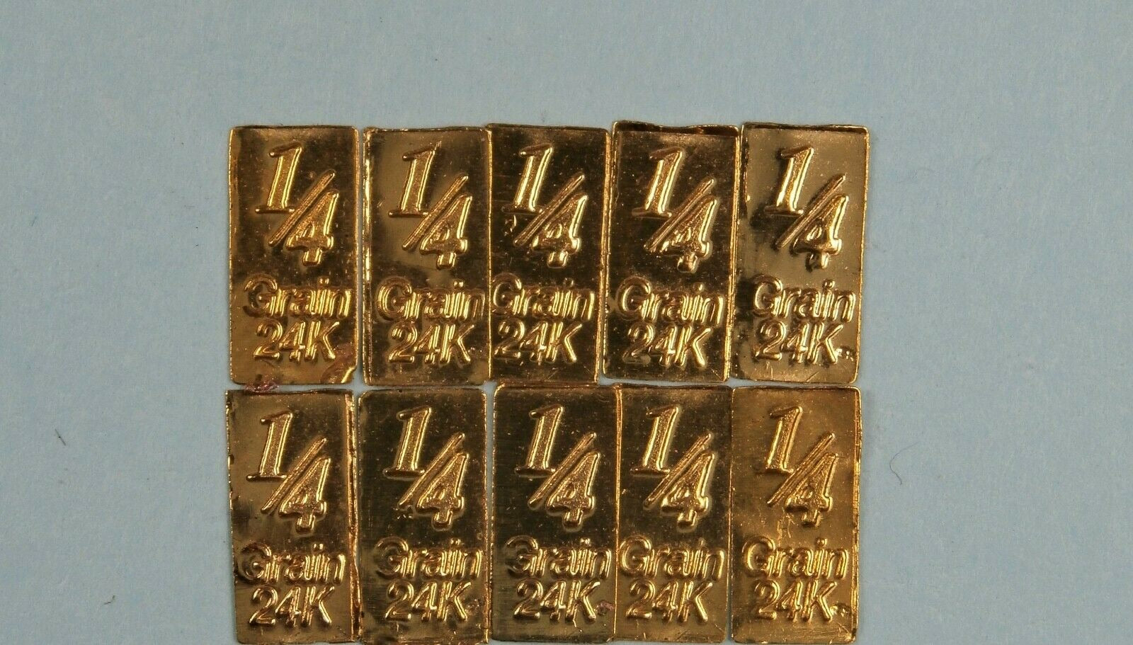 LOT 10 X 1 “POT O’ GOLD” 1/60 GRAM .9999 FINE 24K GOLD BULLION BARS - IN COA CARD