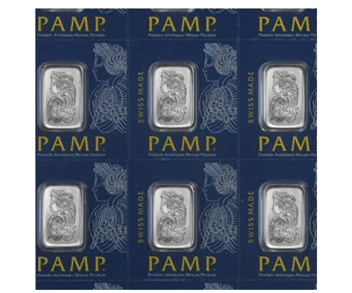 25 x 1 GRAM PAMP SUISSE .9995 FINE PLATINUM MULTIGRAM BARS IN ASSAY