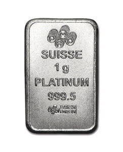 1 GRAM PAMP SUISSE .9995 FINE PLATINUM MULTIGRAM BAR FROM NEW SHEET OF 25