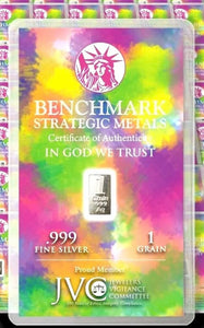 LOT 100 X 1 GRAIN .999 FINE SILVER “MULTI COLOR” BARS - IN COA