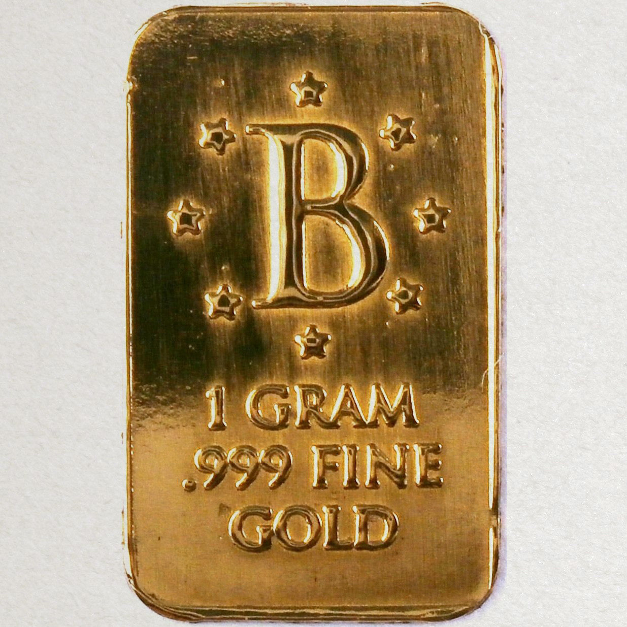 1 GRAM .999 FINE 24K GOLD BULLION “B” BAR - IN COA CARD