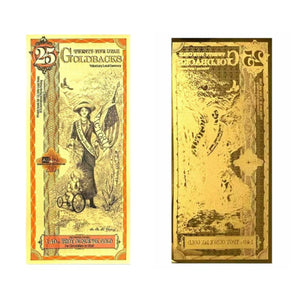 25 UTAH GOLDBACK AURUM 24KT GOLD FOIL NOTE BU 1/40 OZ .999 FINE GOLD