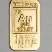 1 GRAM .999 FINE 24K GOLD BULLION “ELEMENTAL” BAR - IN COA CARD