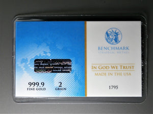 1/8 GRAM .9999 FINE 24K GOLD BULLION BARS - IN COA CARD