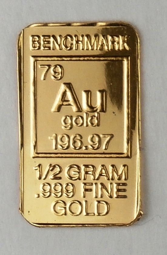 1/2 GRAM .999 FINE 24K GOLD “ELEMENTAL” BULLION BAR - IN COA CARD