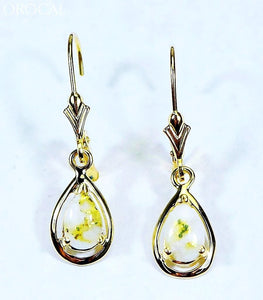 Quartz Earrings Orocal En442Q/lb Genuine Hand Crafted Jewelry - 14K Gold Yellow Casting
