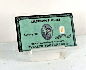 LOT 5 X 1/4 GRAIN .9999 FINE 24K GOLD BULLION BAR “AMERICAN SUCCESS” - IN COA CARD